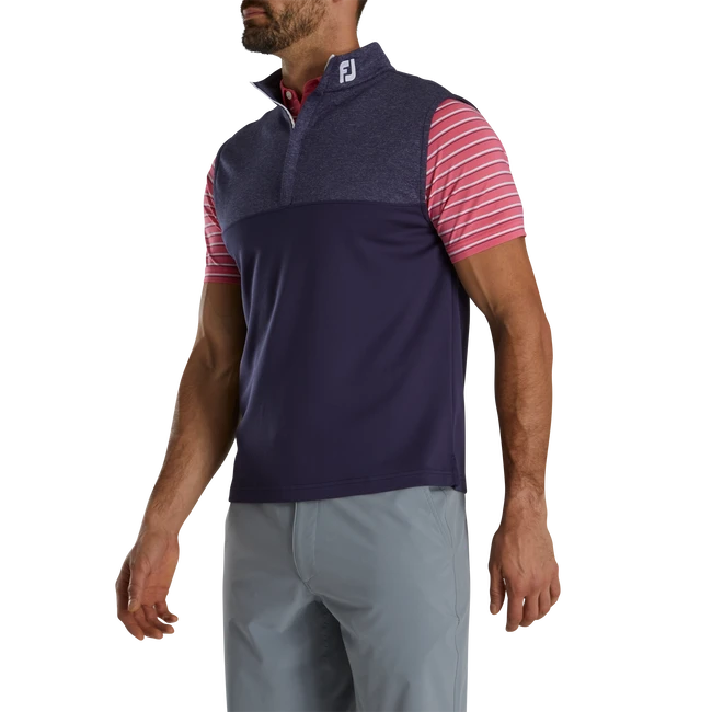Heather Yoke Half-Zip Vest - FJ Tour Collar Heather Yoke Half-Zip Vest - FJ Tour Collar -Footjoy FJ 25320 DTC 02