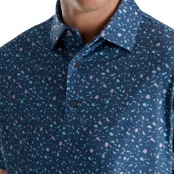 Terrazzo Print Lisle Self Collar -Footjoy FJ 25345 04