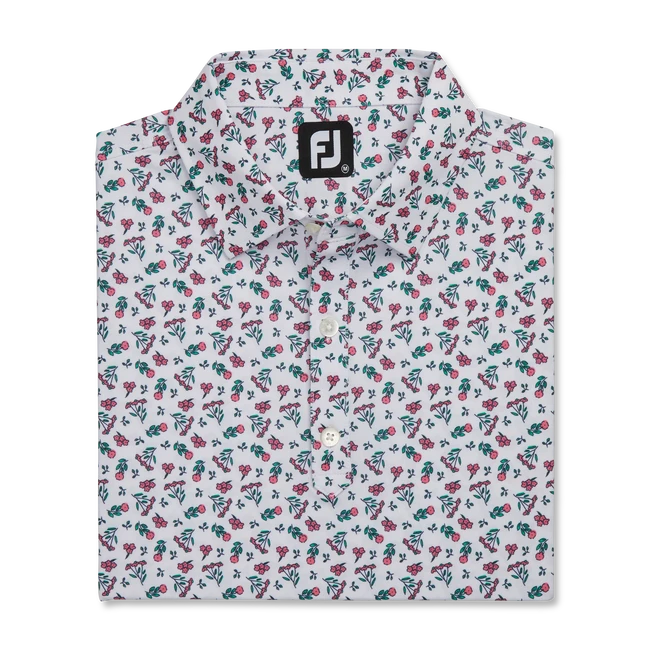 Mini Floral Lisle Self Collar Mini Floral Lisle Self Collar -Footjoy FJ 25379 01