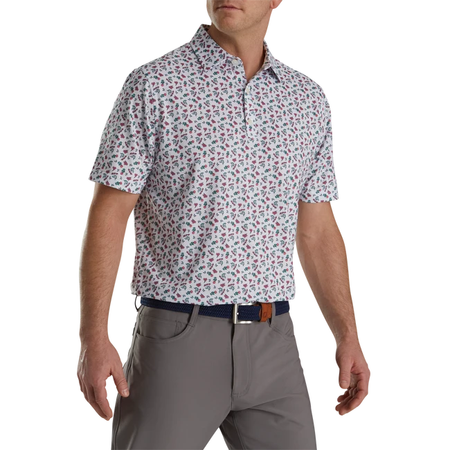 Mini Floral Lisle Self Collar Mini Floral Lisle Self Collar -Footjoy FJ 25379 02