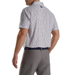 Mini Floral Lisle Self Collar 2 Mini Floral Lisle Self Collar -Footjoy FJ 25379 03