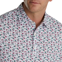 Mini Floral Lisle Self Collar 3 Mini Floral Lisle Self Collar -Footjoy FJ 25379 04