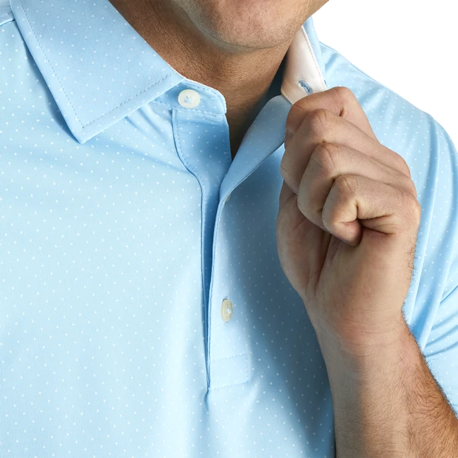 Stretch Lisle Dot Print Self Collar Stretch Lisle Dot Print Self Collar -Footjoy FJ 26411 04