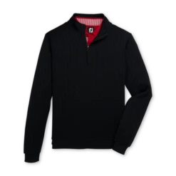 Drop Needle Half-Zip Gathered Waist