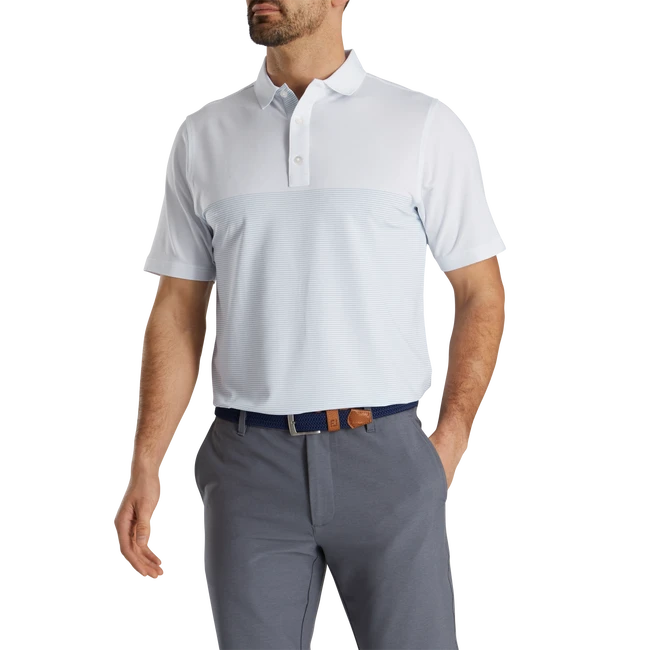 Lisle Engineered Pin Stripe Self Collar Lisle Engineered Pin Stripe Self Collar -Footjoy FJ 27990 02