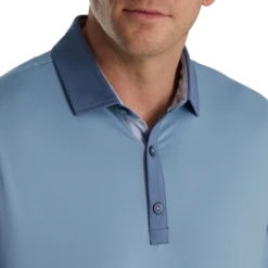 Solid + Spiral Print Trim Lisle Self Collar -Footjoy FJ 28019 04