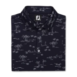 Tropic Golf Print Lisle Self Collar