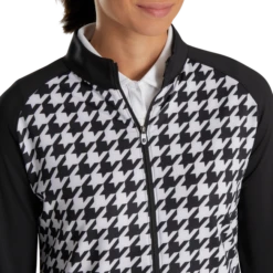 Full-Zip Houndstooth Print Mid-Layer Women -Footjoy FJ 28252 04
