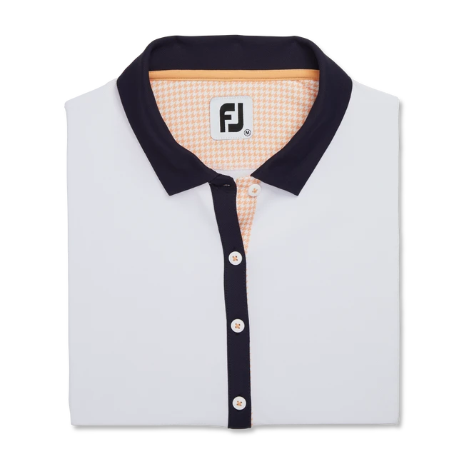 Houndstooth Print Trim Shirt Women Houndstooth Print Trim Shirt Women -Footjoy FJ 28263 01