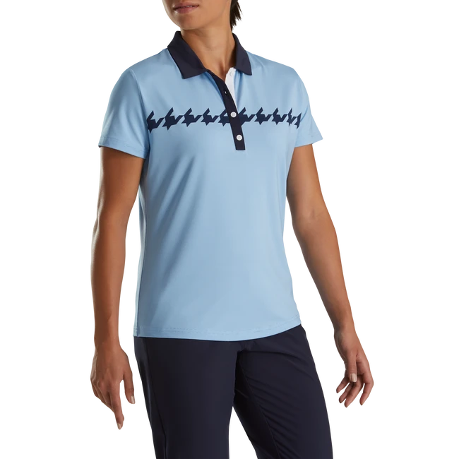 Cap Sleeve Houndstooth Print Women Cap Sleeve Houndstooth Print Women -Footjoy FJ 28269 02