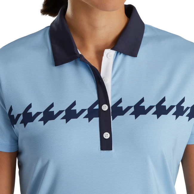 Cap Sleeve Houndstooth Print Women Cap Sleeve Houndstooth Print Women -Footjoy FJ 28269 04