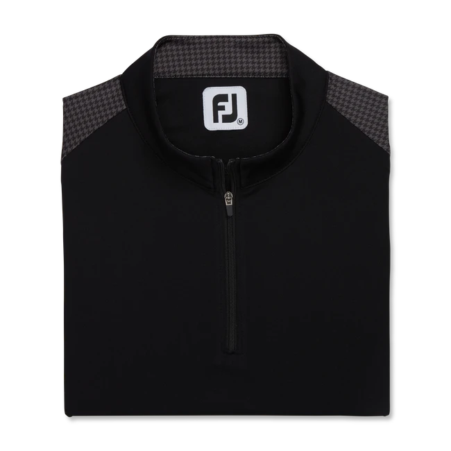 1/4 Zip Houndstooth Trim Women 1/4 Zip Houndstooth Trim Women -Footjoy FJ 28274 01