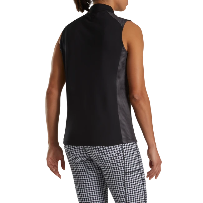 1/4 Zip Houndstooth Trim Women 1/4 Zip Houndstooth Trim Women -Footjoy FJ 28274 03