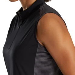 1/4 Zip Houndstooth Trim Women 2 1/4 Zip Houndstooth Trim Women -Footjoy FJ 28274 04