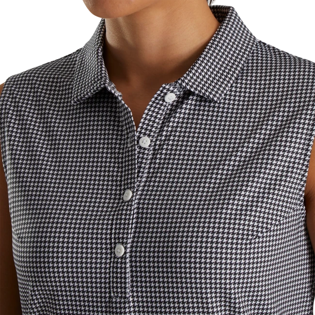Lisle Houndstooth Sleeveless Women Lisle Houndstooth Sleeveless Women -Footjoy FJ 28293 04