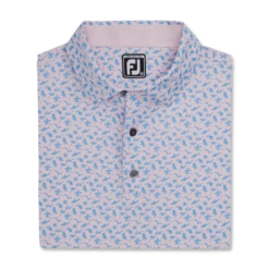 Athletic Fit Beach Print Lisle Self Collar