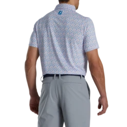 Athletic Fit Beach Print Lisle Self Collar -Footjoy FJ 28317 03
