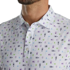 Transfusion Print Lisle Self Collar -Footjoy FJ 28336 04