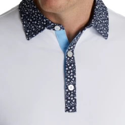 Pique Tulip Trim Stretch Lisle Collar 3 Pique Tulip Trim Stretch Lisle Collar -Footjoy FJ 28456 04