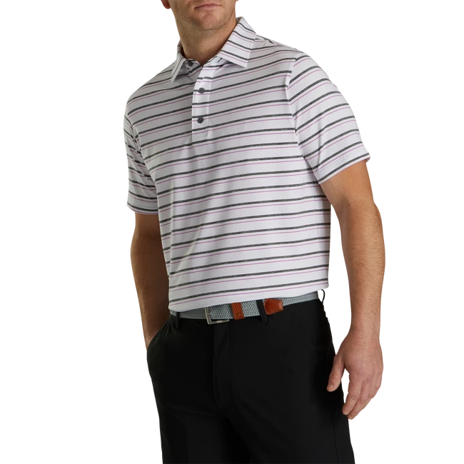 Lisle Space Dyed Stripe Self Collar Lisle Space Dyed Stripe Self Collar -Footjoy FJ 28478 02