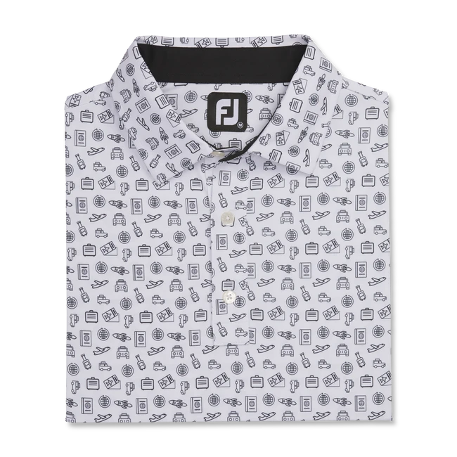Lisle Travel Print Self Collar Lisle Travel Print Self Collar -Footjoy FJ 28490 01