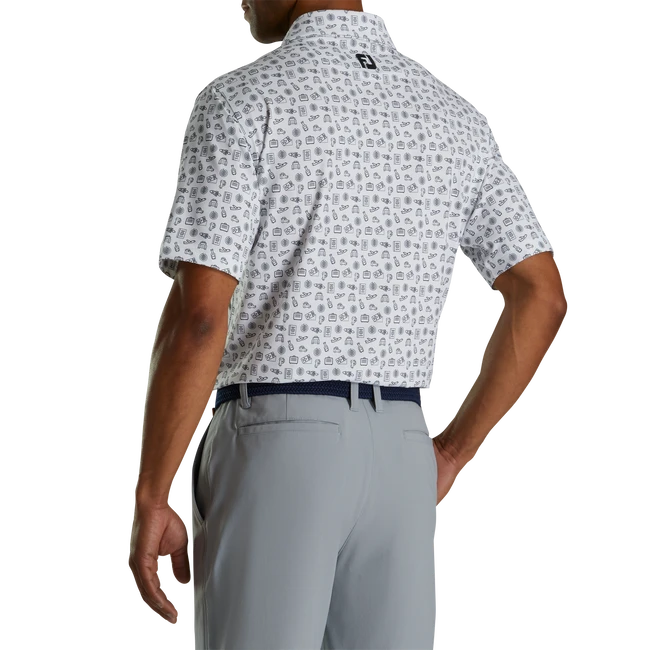 Lisle Travel Print Self Collar Lisle Travel Print Self Collar -Footjoy FJ 28490 03