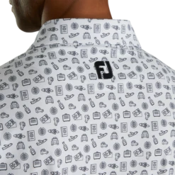 Lisle Travel Print Self Collar 3 Lisle Travel Print Self Collar -Footjoy FJ 28490 04