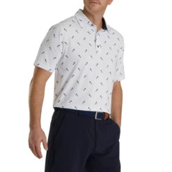 Shoe Print Lisle Self Collar -Footjoy FJ 28955 02