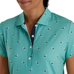 Shoe Print Lisle Self Collar Women 2 Shoe Print Lisle Self Collar Women -Footjoy FJ 28958 03