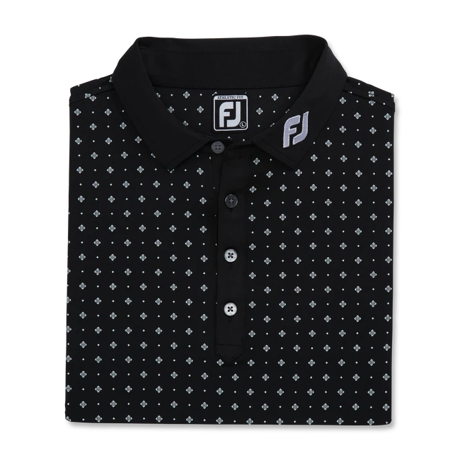 Athletic Fit Deco Print Self Collar - FJ Tour Logo Athletic Fit Deco Print Self Collar - FJ Tour Logo -Footjoy FJ 29293 01
