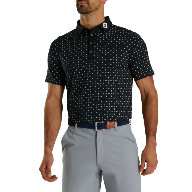 Athletic Fit Deco Print Self Collar - FJ Tour Logo Athletic Fit Deco Print Self Collar - FJ Tour Logo -Footjoy FJ 29293 02