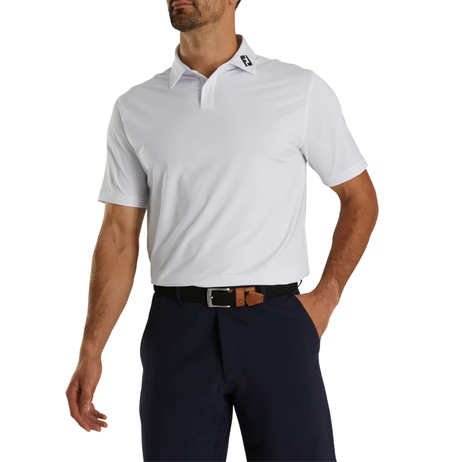 Athletic Fit Solid Lisle Self Collar - FJ Tour Logo Athletic Fit Solid Lisle Self Collar - FJ Tour Logo -Footjoy FJ 29299 02