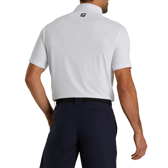 Athletic Fit Solid Lisle Self Collar - FJ Tour Logo Athletic Fit Solid Lisle Self Collar - FJ Tour Logo -Footjoy FJ 29299 03