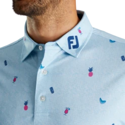 Tiki Print Lisle Self Collar -Footjoy FJ 29345 04