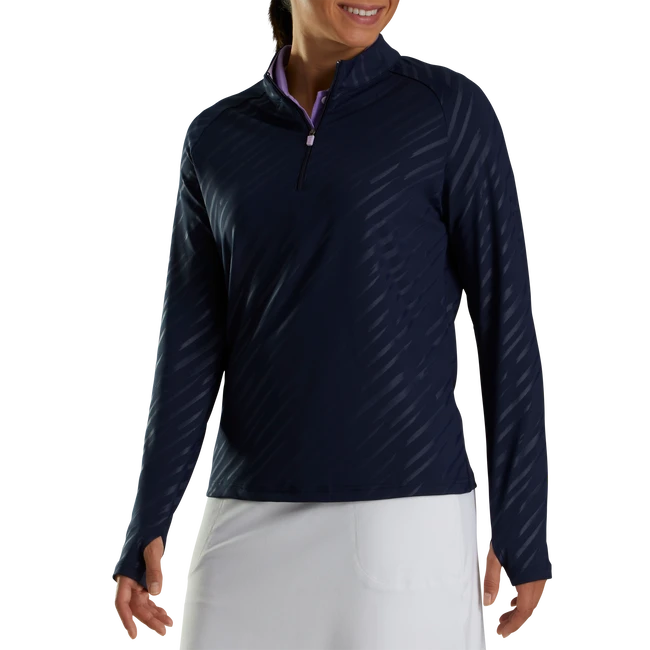 Half-Zip Embossed Pullover Women Half-Zip Embossed Pullover Women -Footjoy FJ 29782 01