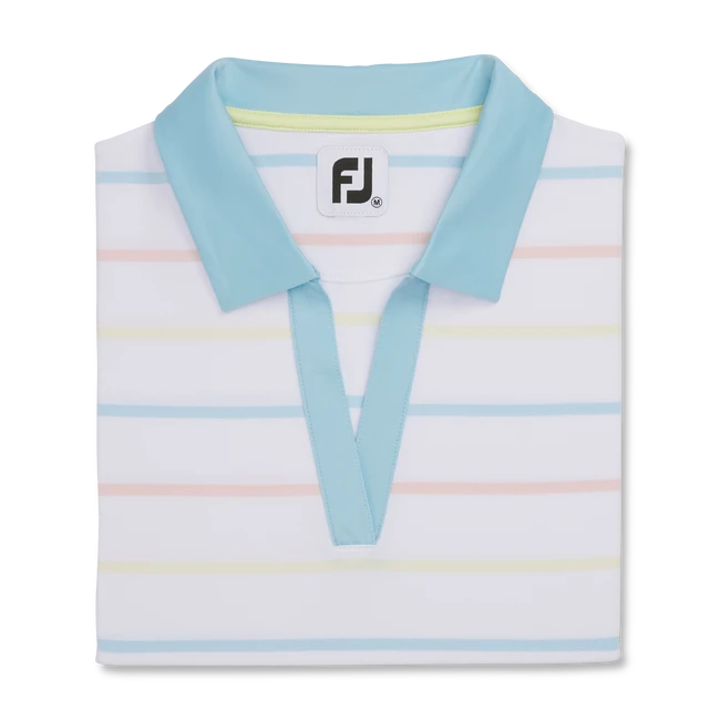 Cap Sleeve Birdseye Stripe Women Cap Sleeve Birdseye Stripe Women -Footjoy FJ 29798 04