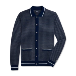 Full-Placket Long Sleeve Sweater Polo